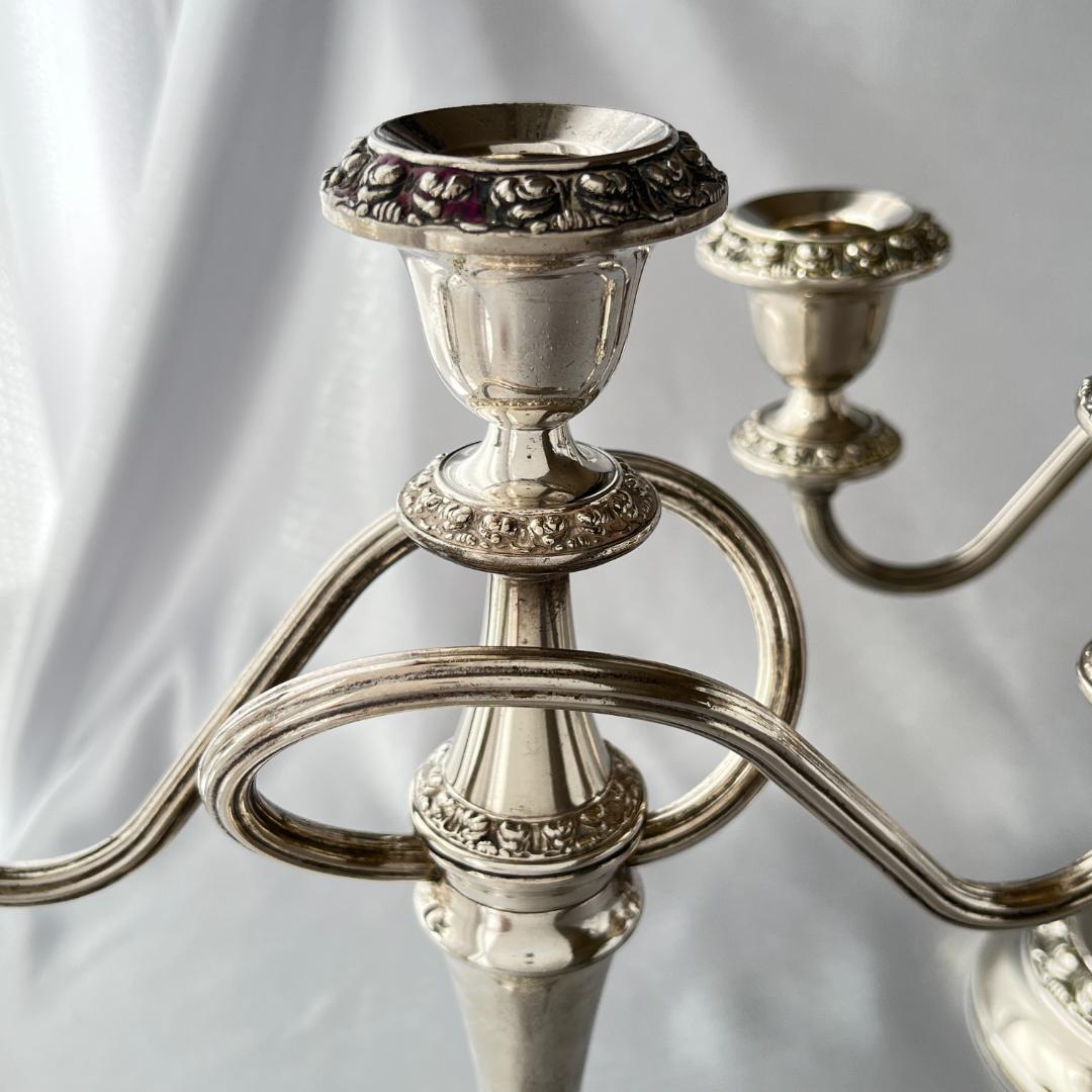 【IANTHE】 薔薇モチーフのキャンドルスタンド トリプルホルダー 2本