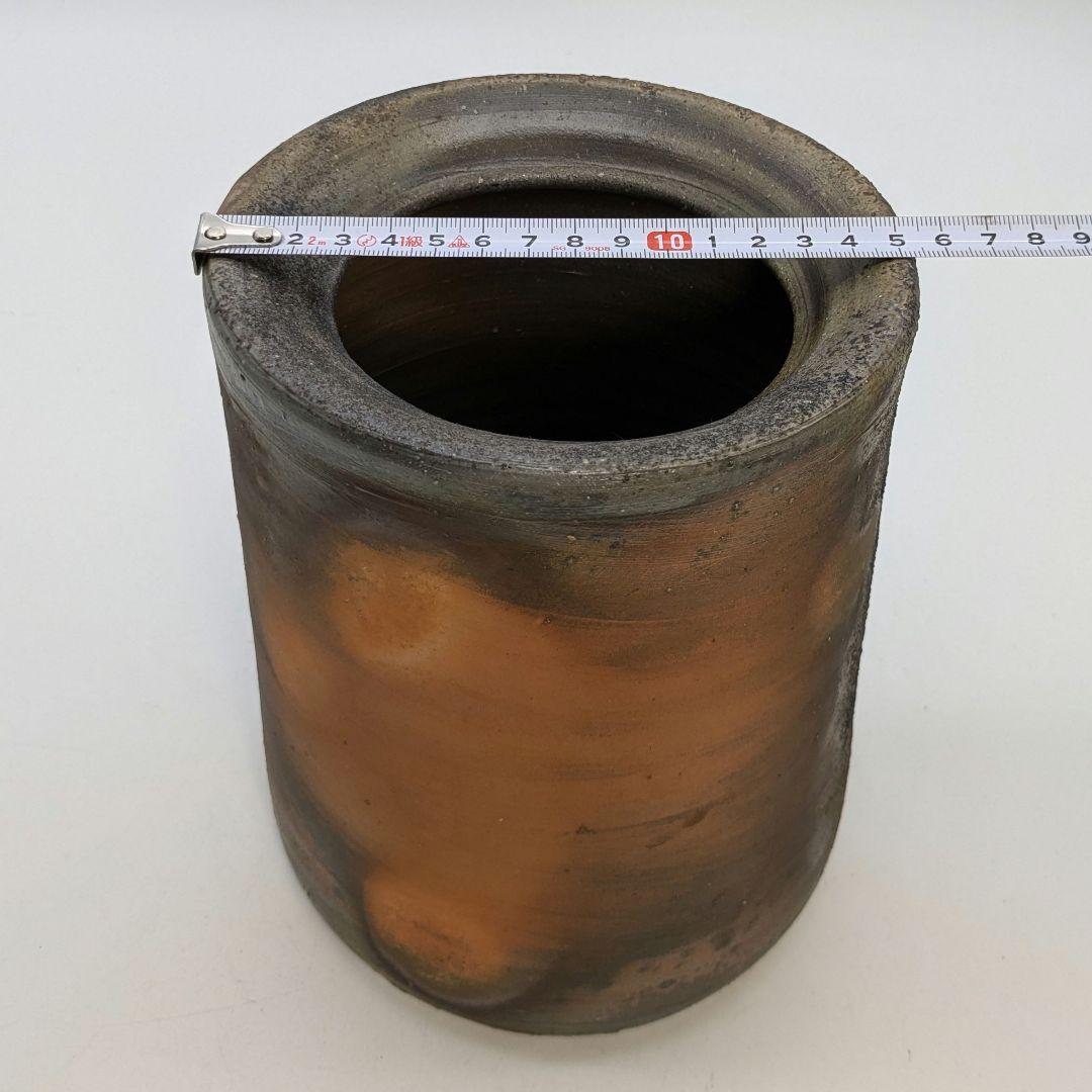 山下譲治 備前焼 窯変灰被り水指 共箱 水差し 茶道具 茶器 抹茶 食器