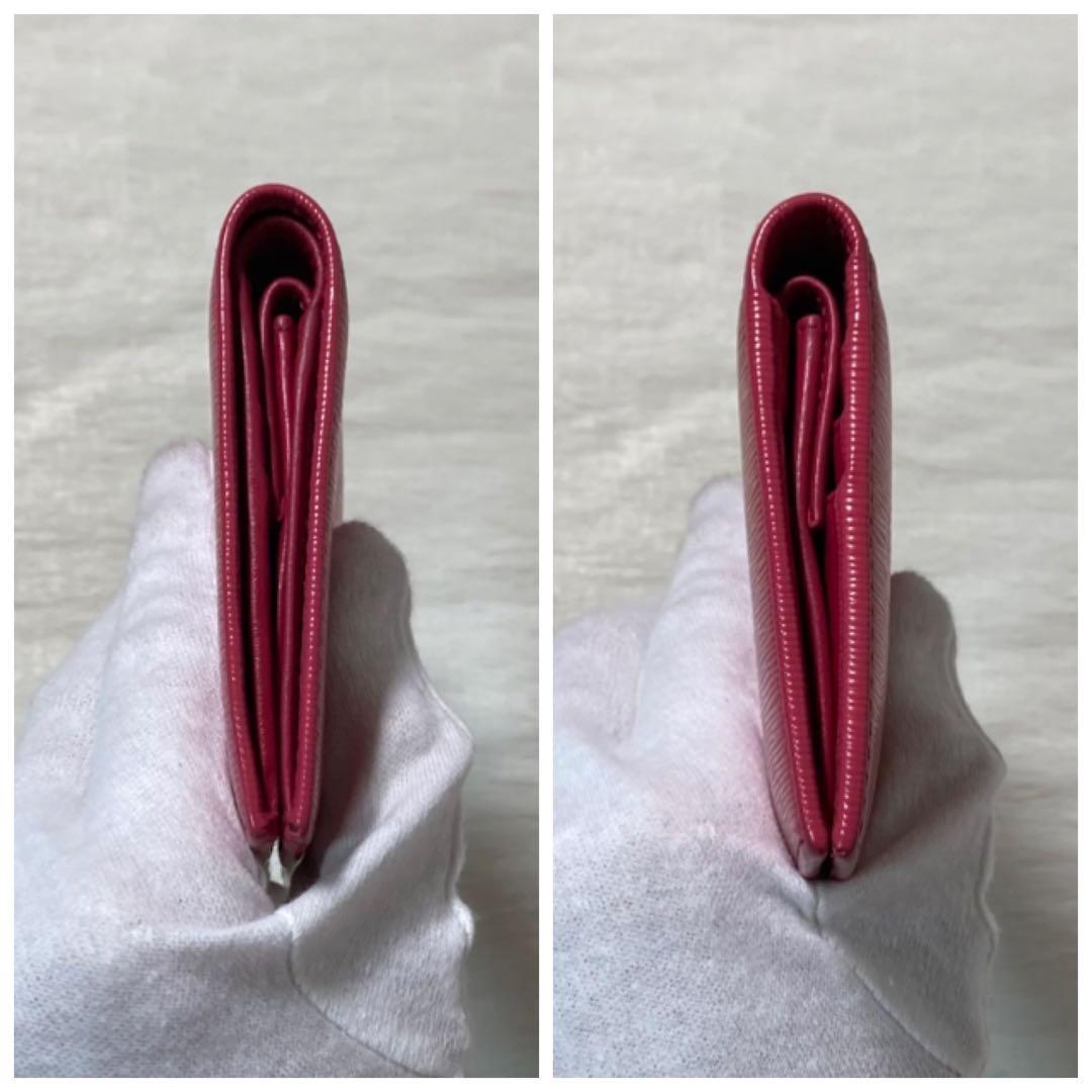 最終値下げ　美品　PRADA プラダ　二つ折り　財布　ピンク　エピ　ミニ