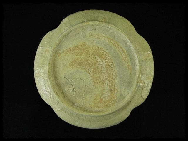 珍品！黄瀬戸織部 林 英仁 一重口 水指 茶道具 四方桟 共箱 上位品 f284