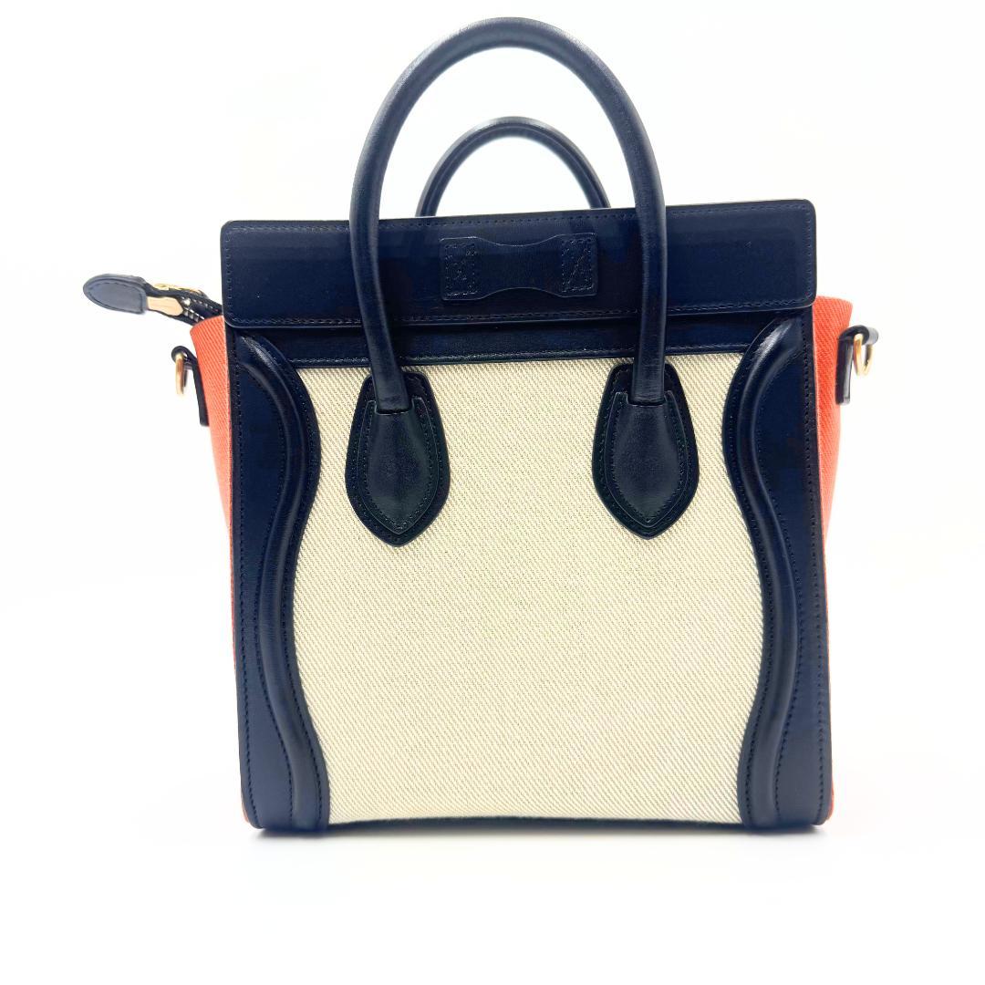 CELINE セリーヌ ラゲージ ナノ トリコロール ハンドバッグ