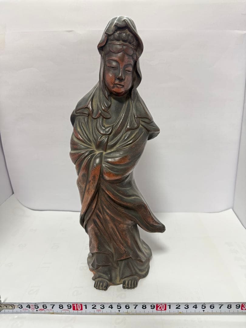 古備前焼　在銘　観音様　置物　送料込み