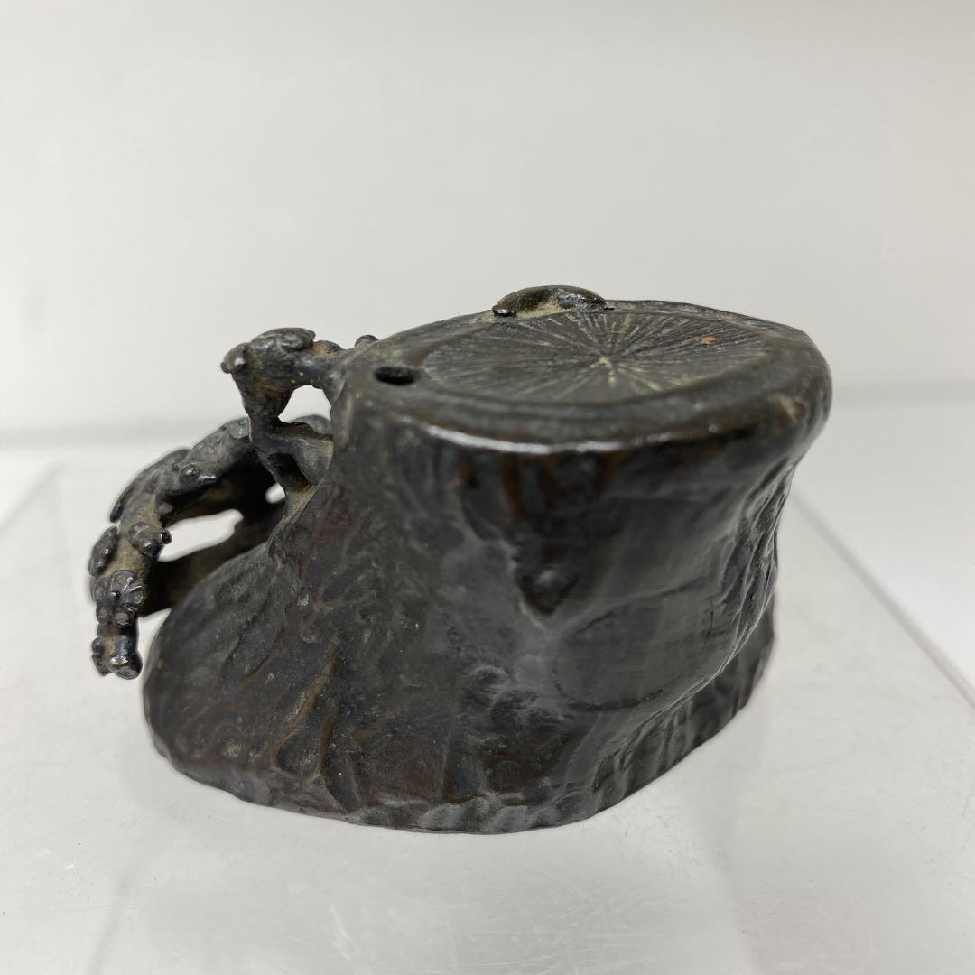 古銅　木に蛙　水滴　115g タエカ　東さ7-1124☆2F