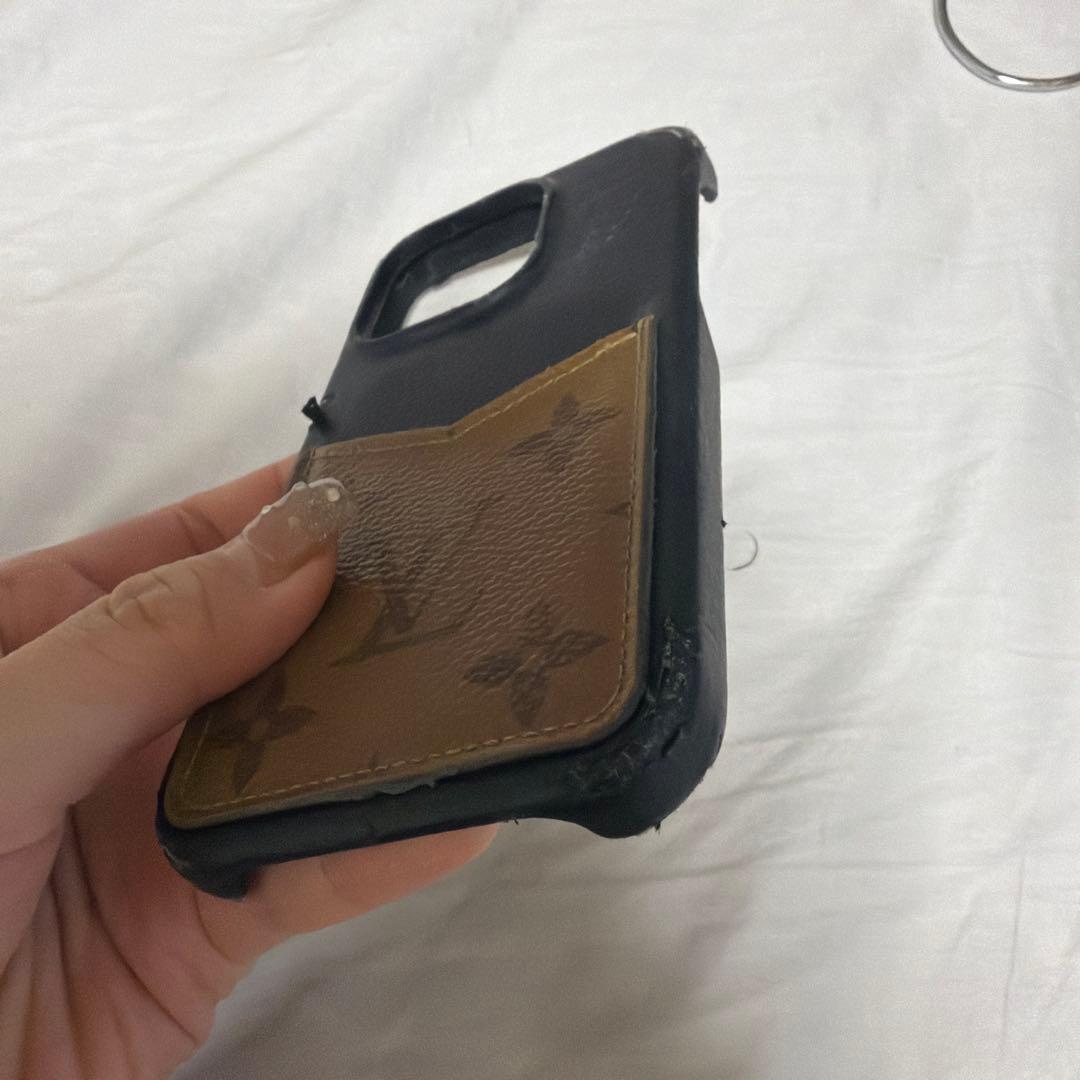 Louis Vuitton iPhoneケース レザー製 14プロ