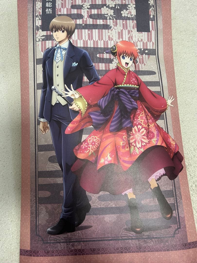 銀魂 掛け軸 神楽・沖田 大正浪漫 タペストリー