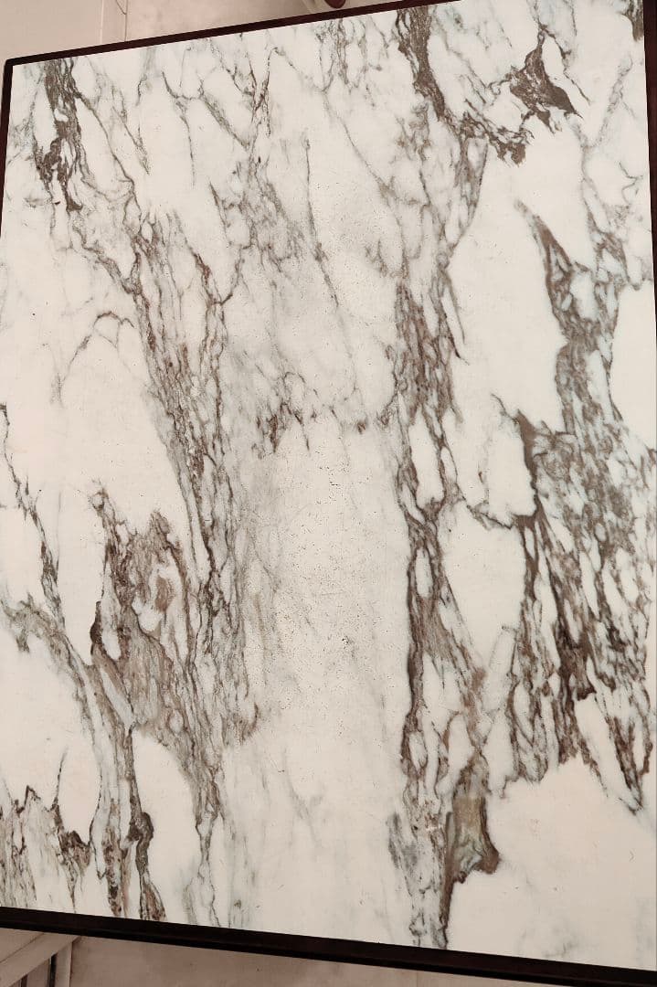 大理石風　ダークブラウン 木製テーブル 　アンティーク