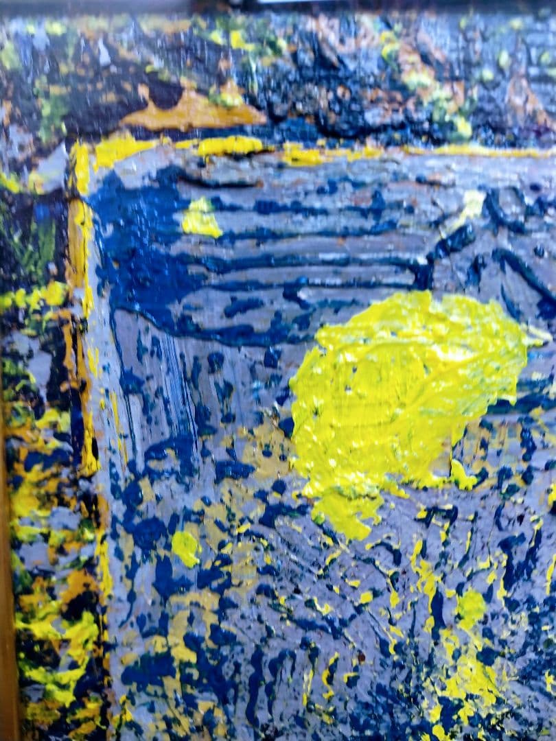 佐野金継　「夜の公園」　絵画　油絵