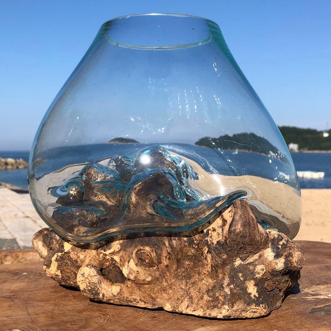 流木ガラス オブジェ特大A 花瓶 金魚鉢 ガーデニング テラリウム 観賞魚 容器