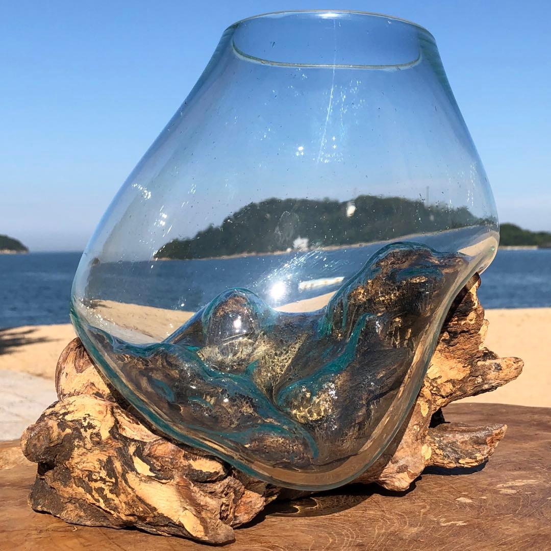 流木ガラス オブジェ特大A 花瓶 金魚鉢 ガーデニング テラリウム 観賞魚 容器