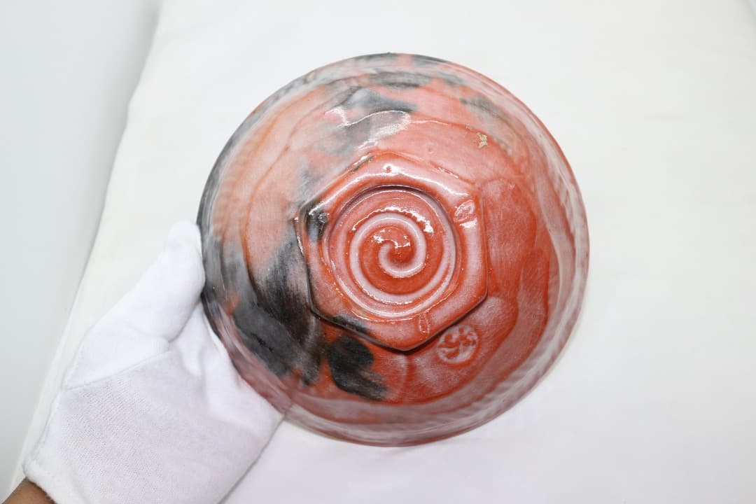 佐々木松楽 金銀 嶋台茶碗 金銀茶碗 茶道具 楽焼 共箱