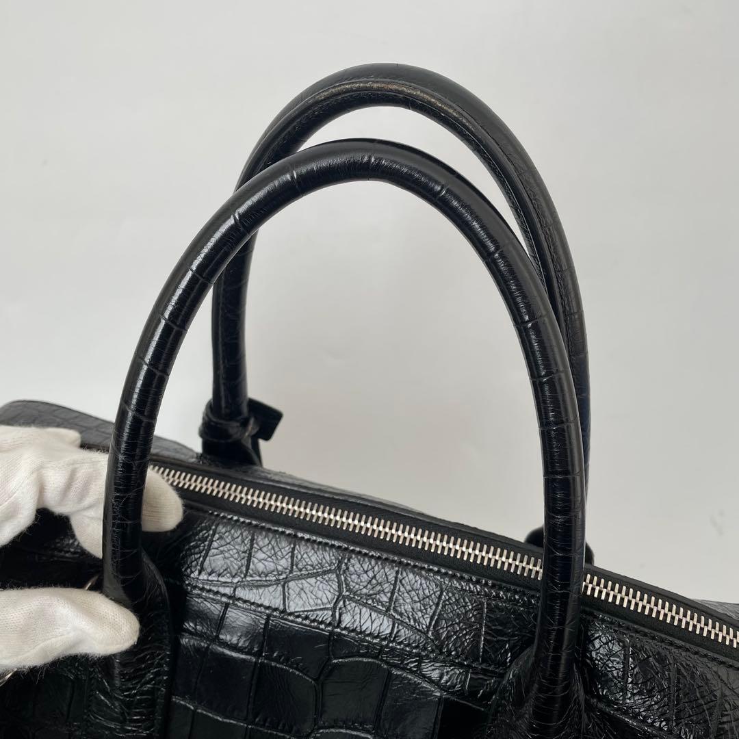 【極美品】サンローラン ビジネスバッグ 2way ミュージアム クロコ 黒 本革