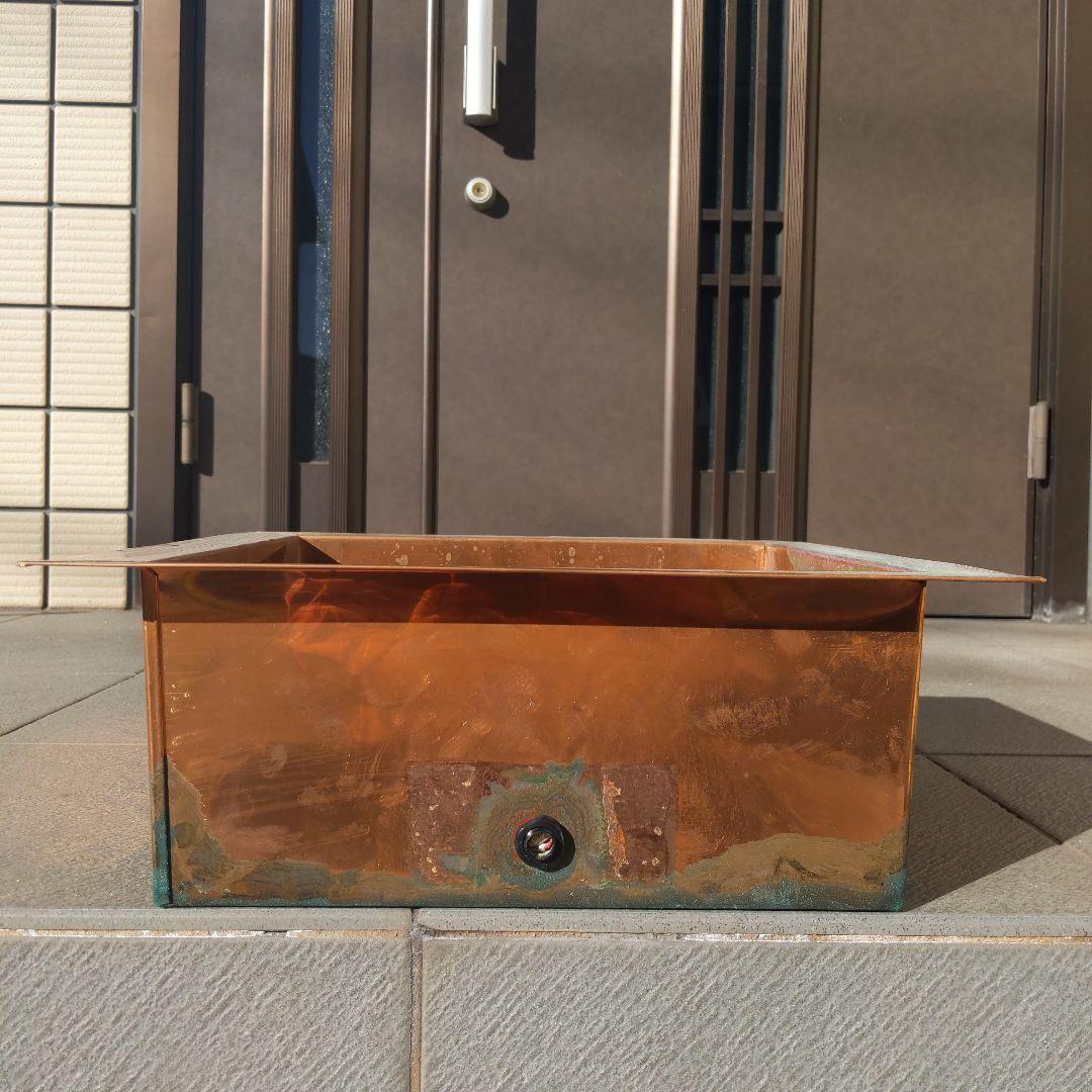 茶道具　置炉　銅製　＆炉縁　桑　和田美之助　作？　表千家　裏千家　【匿名配送】