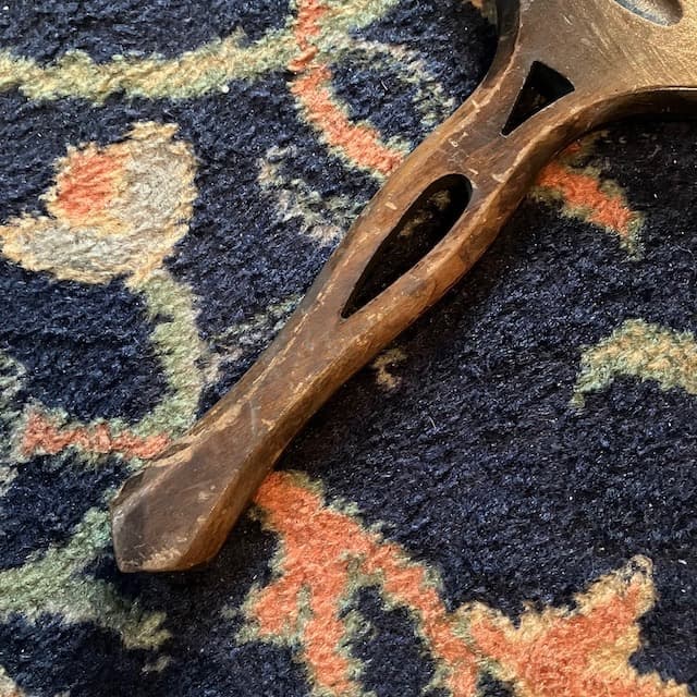 アンティーク 手鏡 木製 アールヌーボー フランス 古道具 骨董 ヴィンテージ