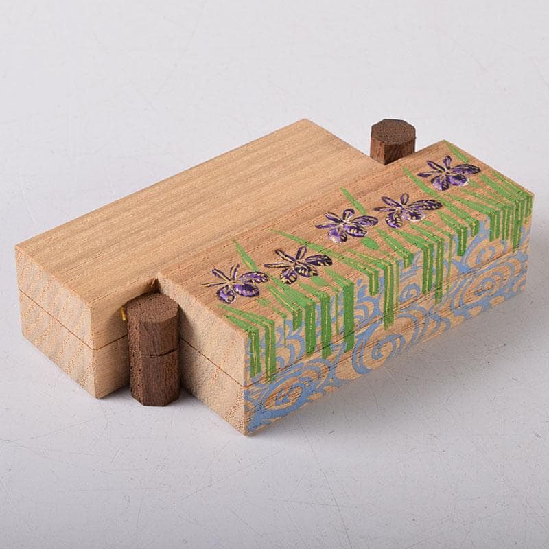 ふたば　茶道具　道場宗廣作　桐木地　八ッ橋香合　共箱　V　7834