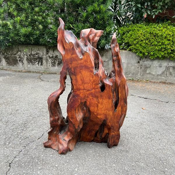 Y【伝統工芸】希少品！屋久杉？ 置物 飾り オブジェ インテリア 木製 傷あり