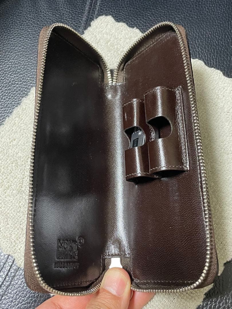 ‼️激レア‼️◾️美品◾️ペンケース2本差し◾️クロコダイル◾️ファスナー開閉式ボールペン◾️