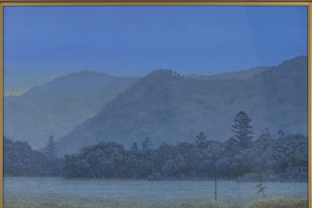 黒岩善隆 『 月光 』　P10号　日本画　共シール　真作保証 BJ211