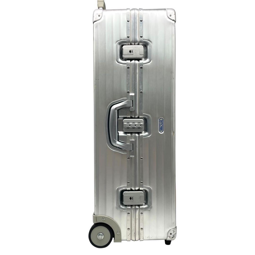 リモワ キャリーバッグ スーツケース トラベル 2輪 青ロゴ 大容量 シルバー