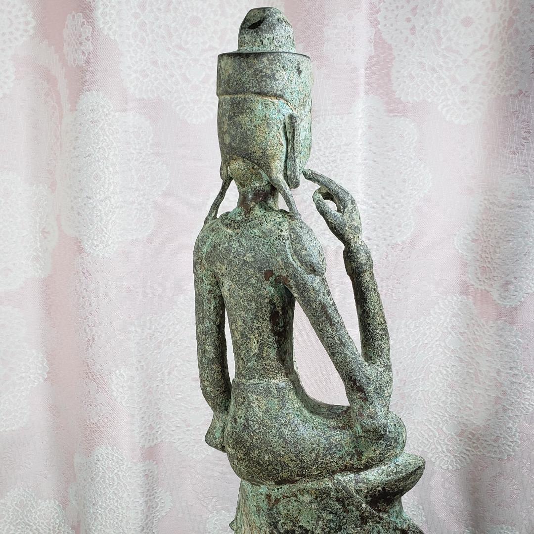 ◆百済仏『方形台座金銅半跏思惟像』仏像◆検）天平仏 飛鳥仏 高麗仏 新羅仏 空海