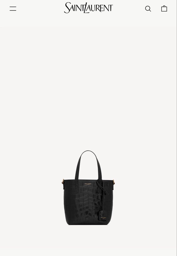 【サンローラン】現行品 クロコダイル ミニトイショッピングバッグ ミニバッグ 黒