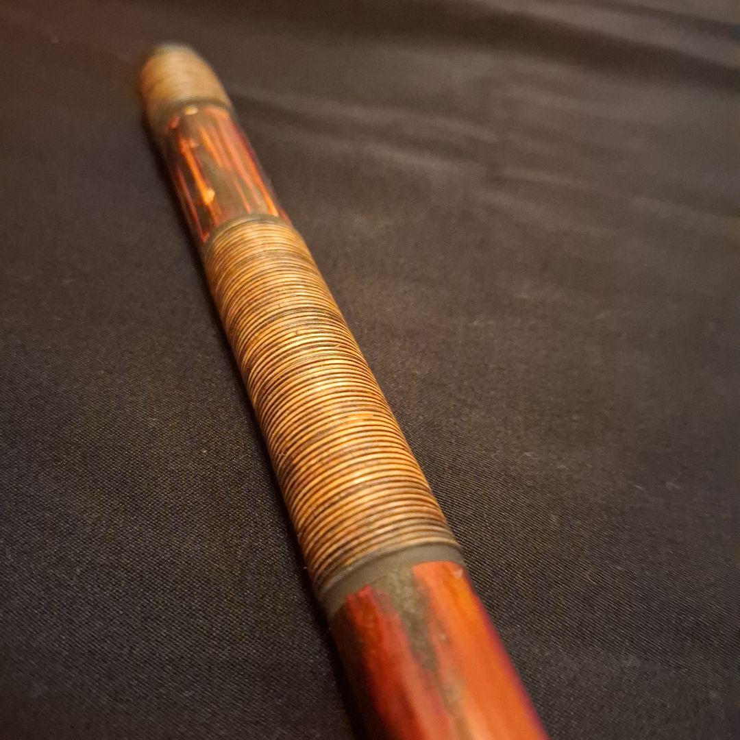 篠笛　古典調　7穴　四本半調子　天地胴巻き　燻風仕上げ