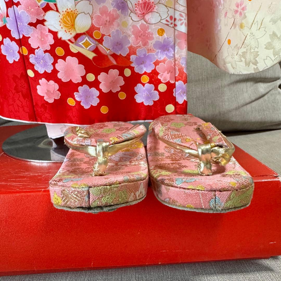 7歳七五三　セット　グリーン系着物