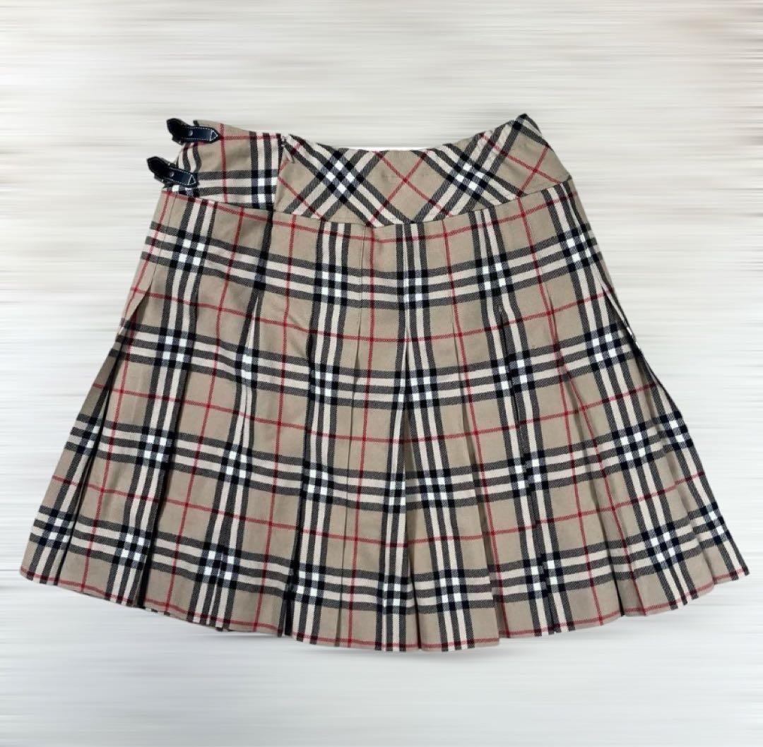 【美品】バーバリーロンドン ノバチェックプリーツ スカート160cm