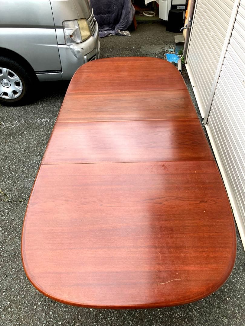 ミッドセンチュリーヴィンテージオーバルエクステンションテーブル