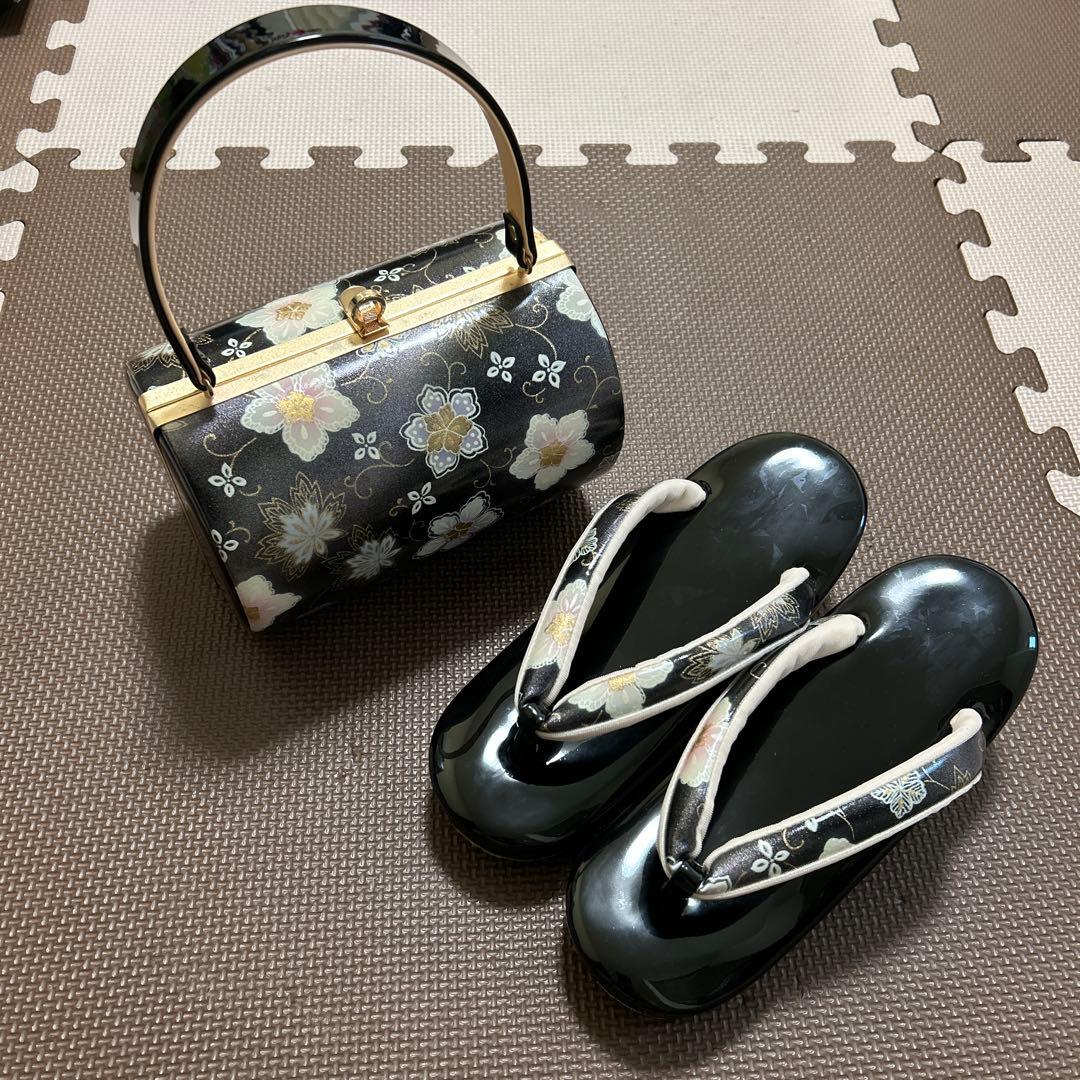 成人式 和装 バッグ 草履 黒 24cm