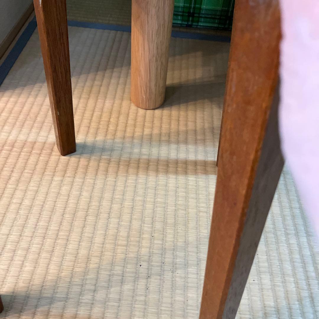 アンティーク木製 スツール 丸椅子 花台 昭和レトロ 古道具 古家具　角椅子