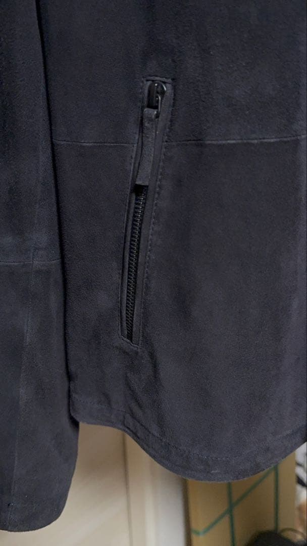 エンポリオアルマーニ ゴートスキン スエード シングルライダースジャケット