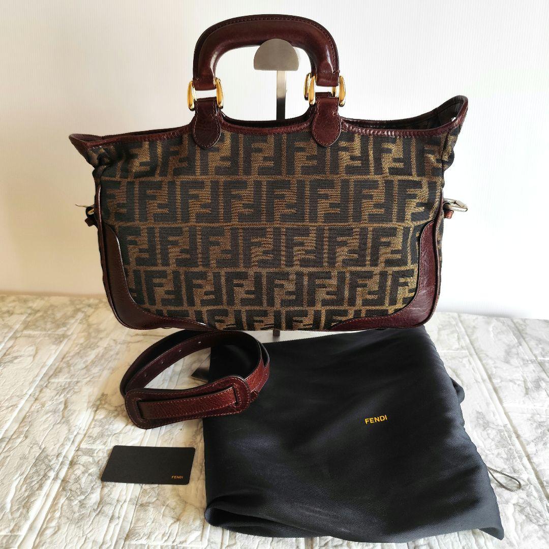 FENDI フェンディ ズッカ柄 2WAY バッグ シリアルカード付き 正規品