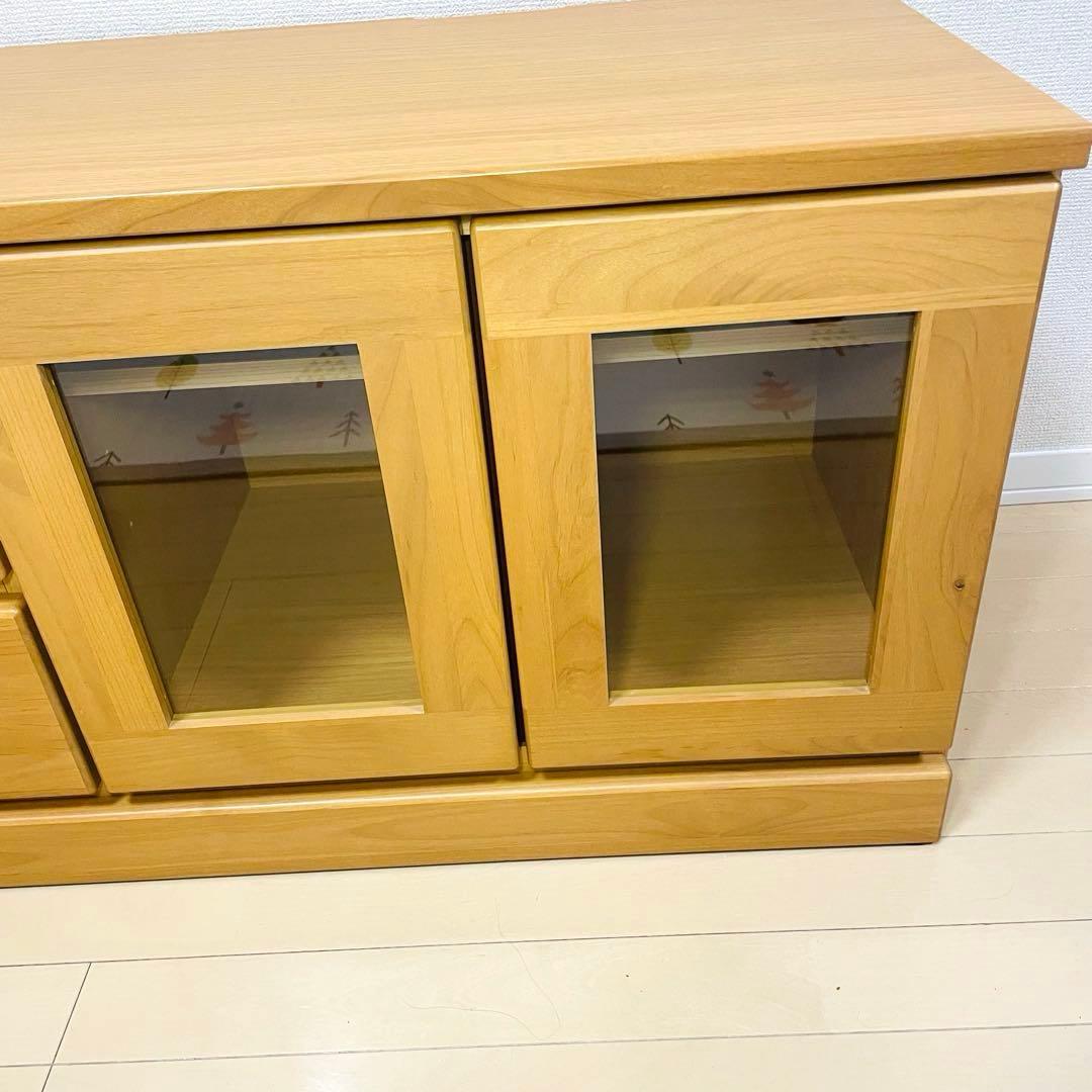 【美品】テレビ台 テレビボード 3段 幅90cm ナチュラル 木製 扉収納付き