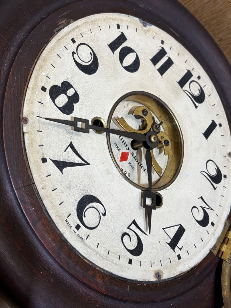 大正 昭和 レトロ 赤菱式 改良 掛け時計 ボンボン時計