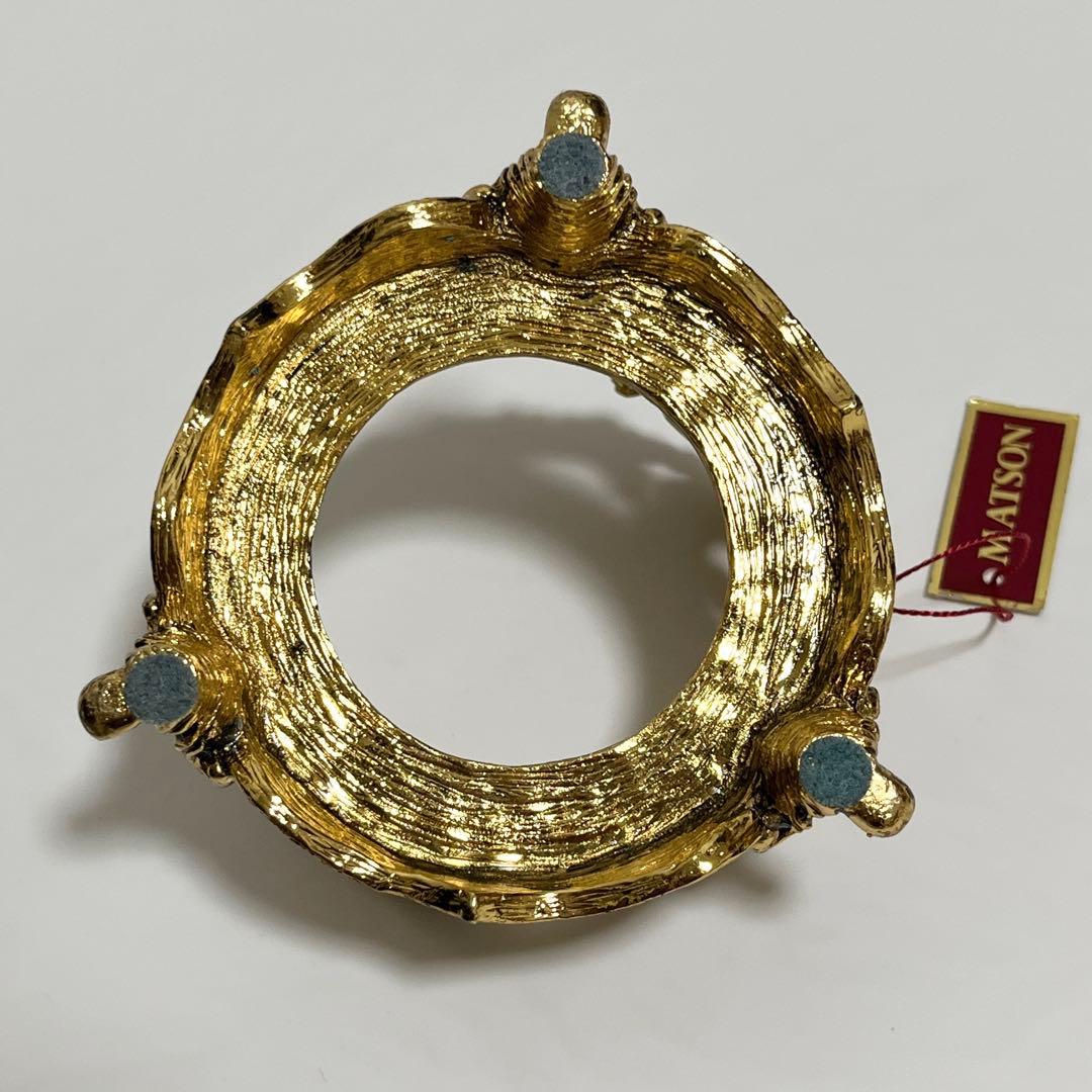 新品✨️ MATSON ソープボトル ホルダー 24金メッキ 陶器 ゴールドローズ