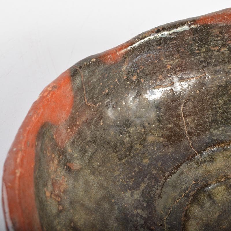 茶道具　楽吉左衛門　十代旦入造　赤楽平茶碗　共箱　D　R7072