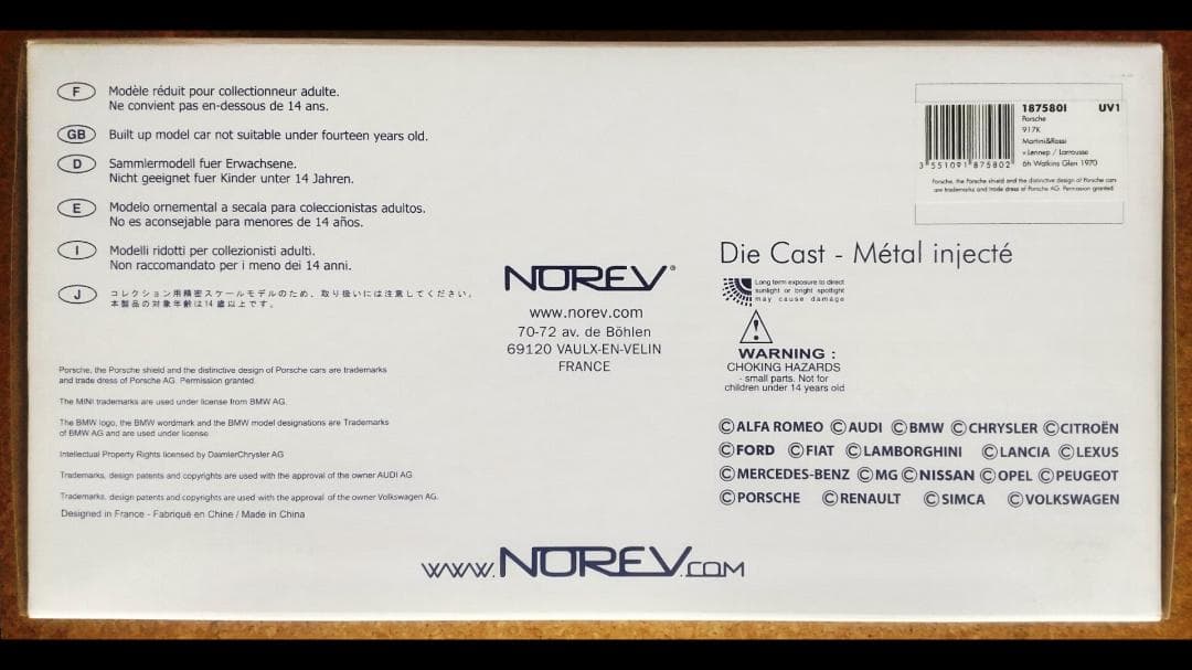 NOREV1/18 Porsche 917K 6h 1970 限定版