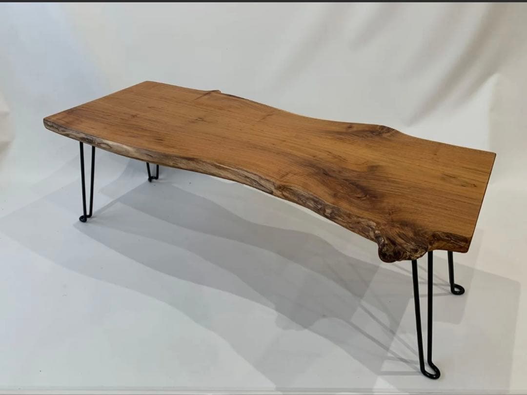 桜 サクラ 一枚板折り畳みテーブル 木製 ローテーブル ちゃぶ台