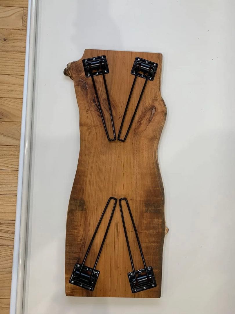 桜 サクラ 一枚板折り畳みテーブル 木製 ローテーブル ちゃぶ台