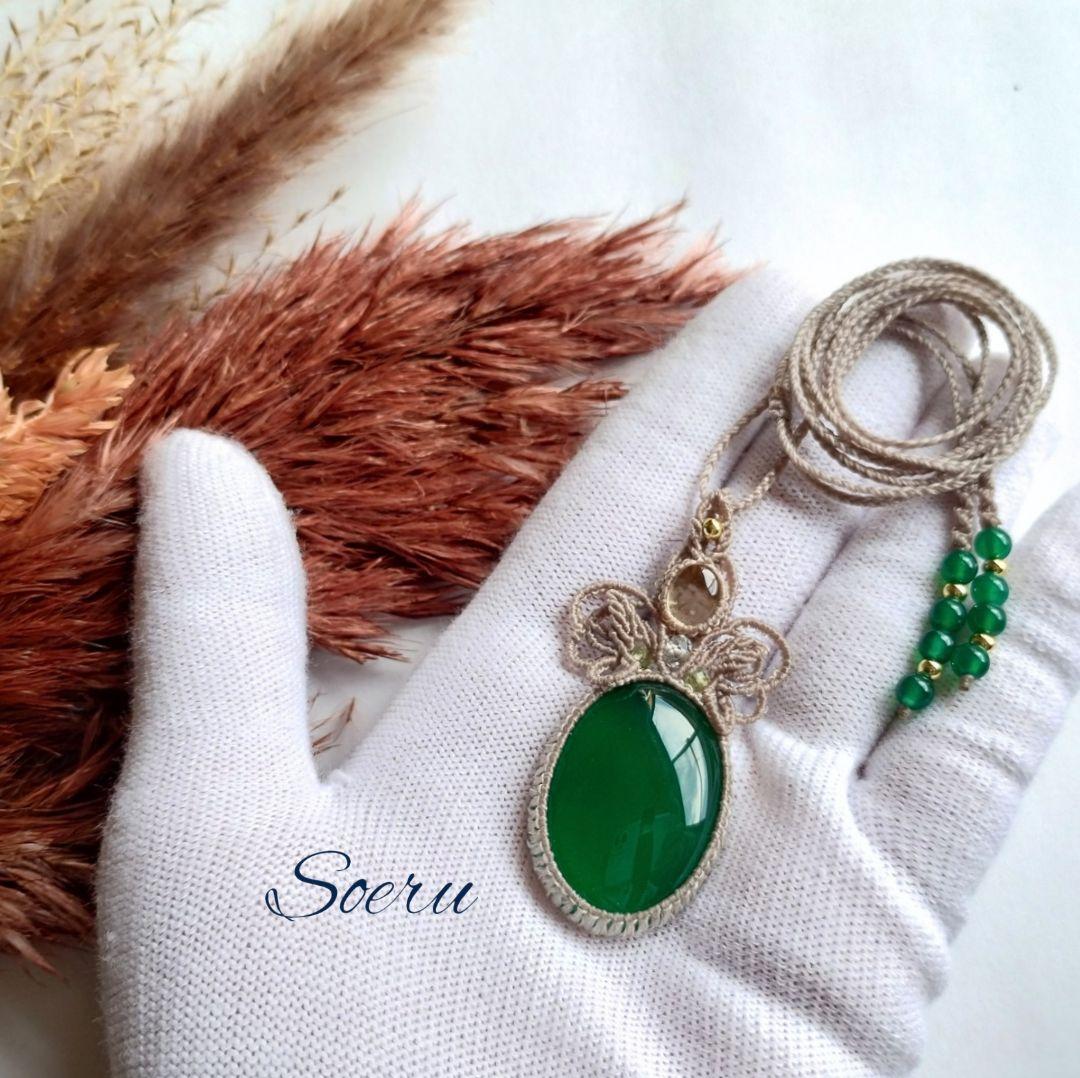 【ちーさん】ラピスラズリ＆ブルートパーズのマクラメ編みネックレス他