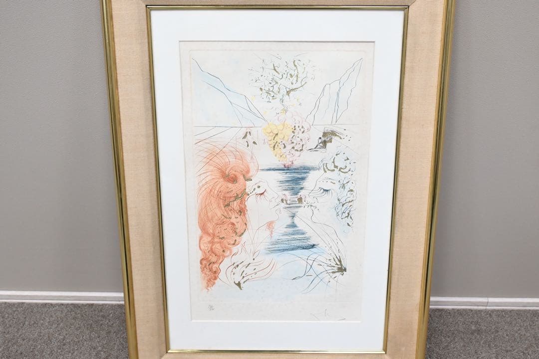サルバドール・ダリ 版画 頌歌第６番 接吻 サイン 書類有り 1971