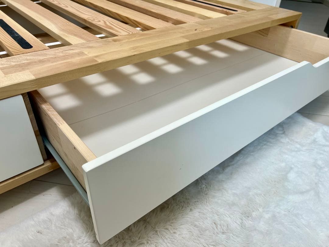 ★送料込★完成品IKEA MANDAL シングルベッド　収納付きマンダール