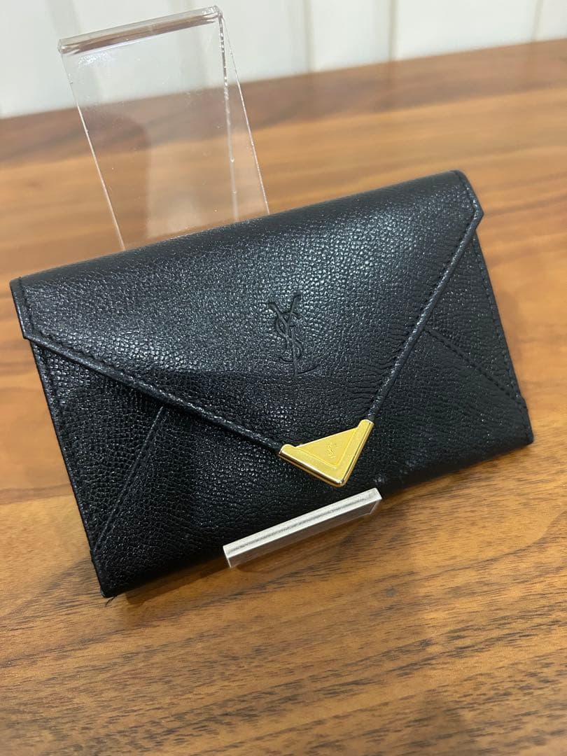 希少 本革 ヴィンテージYSLイヴサンローランケース 黒 匿名