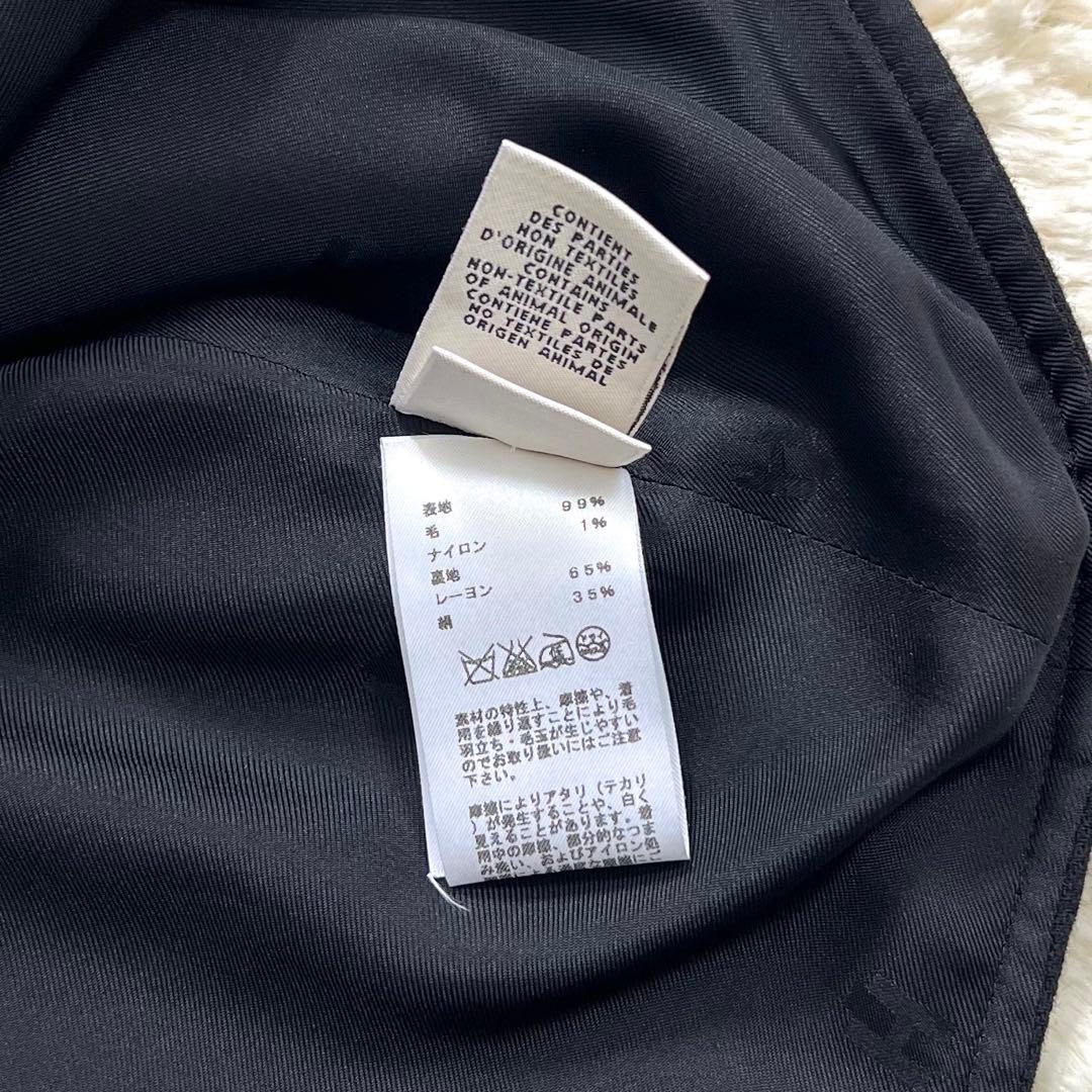 『美品』HERMES エルメス　ウールスカート　Hモチーフ ブラック　34