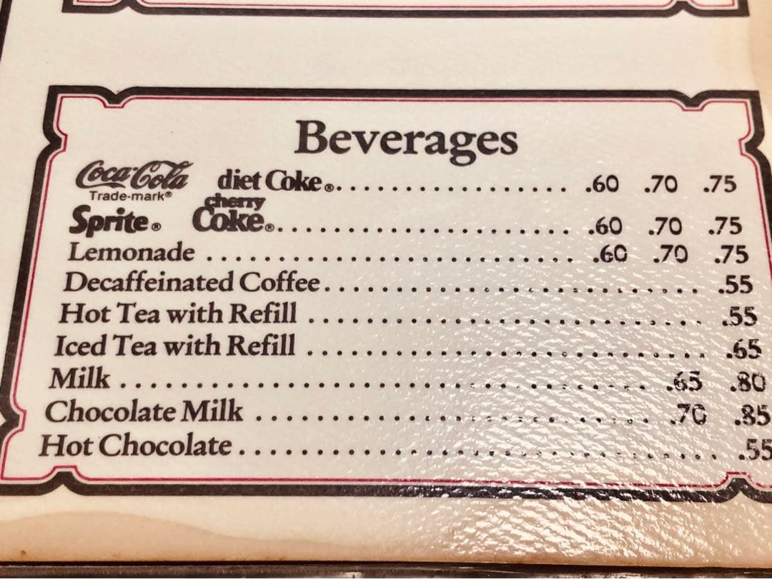 激レア！本物コカ・コーラ＊ダイナーレストランメニューWalgreen ビンテージ