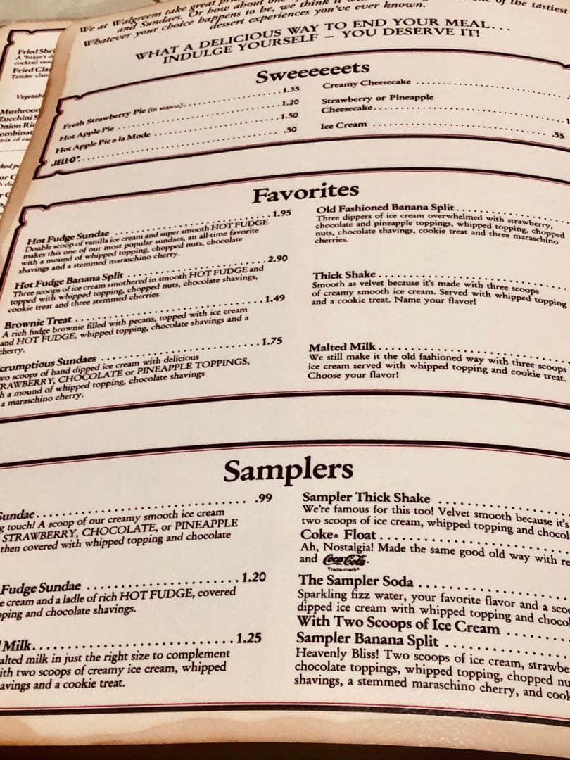 激レア！本物コカ・コーラ＊ダイナーレストランメニューWalgreen ビンテージ