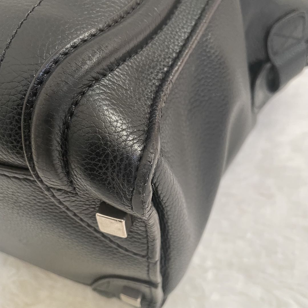 CELINE ラゲージ マイクロショッパー ハンドバッグ レザー 本革 ブラック