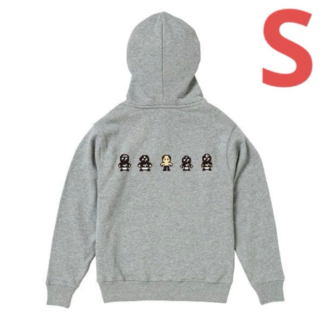 エガちゃんねる　ジップアップパーカ　エガちゃんとブリーフ団ドットイラスト　S