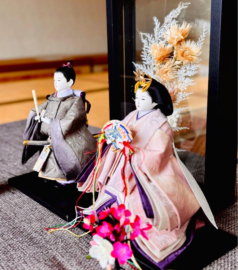 【シーズン終了特価】【新品未使用】【正絹暈し染芥子親王】【立ち雛】