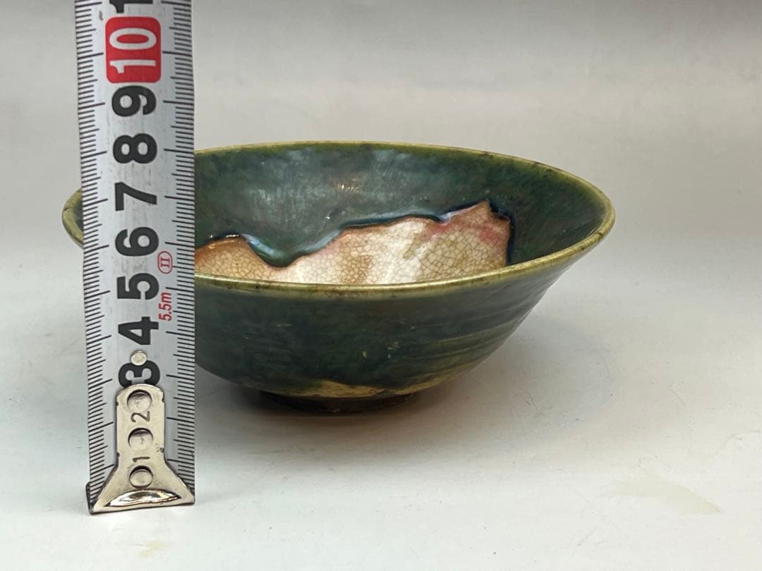 ［美品］織部焼　茶碗　送料込み